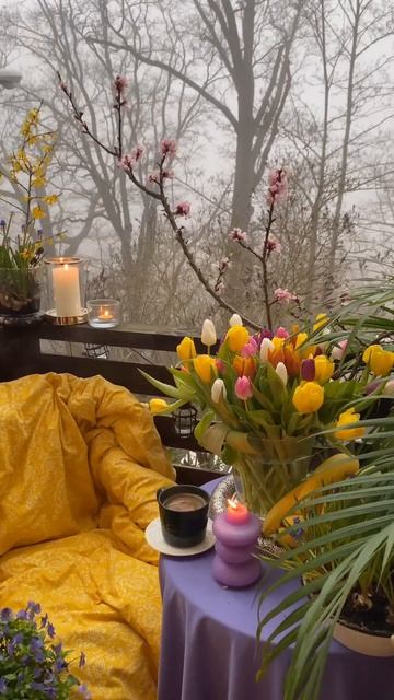 Mystical Morning: Coffee, Candles, Tulips, and Cozy Vibes смотреть онлайн