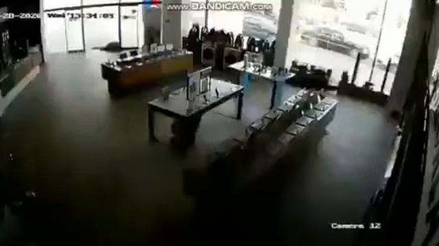 CCTV Moment of missile attack by Armenia on civilian areas of Barda city in Azerbaijan. смотреть онлайн
