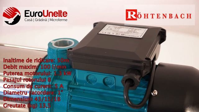 POMPA DE SUPRAFATA MULTIETAJATA ROHTENBACH MULTI-H 1300, 1300W, 100L/MIN, H REFULARE MAX 50M смотреть онлайн
