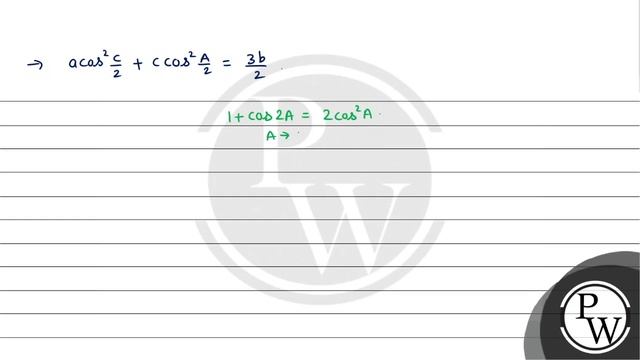 If in a triangle \( A B C \),
\( a \cos ^{2}(C / 2)+c \cos ^{2}(A /... смотреть онлайн