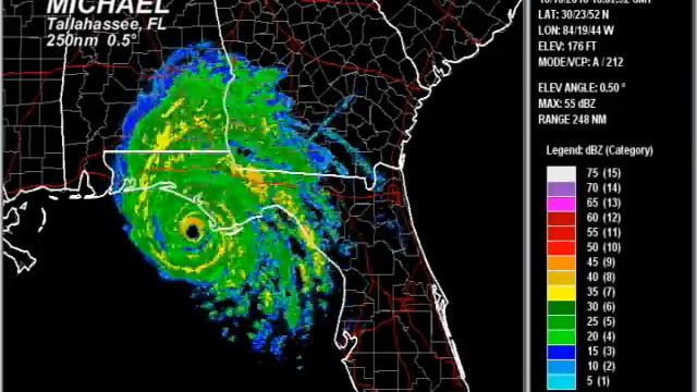 2018 Michael - Tallahassee, FL WSR-88D Radar Animation смотреть онлайн