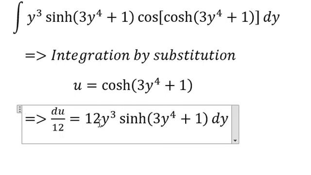 Calculus Help: Integral of y^3 sinh(3y^4+1) cos[cosh(3y^4+1) ] dy смотреть онлайн