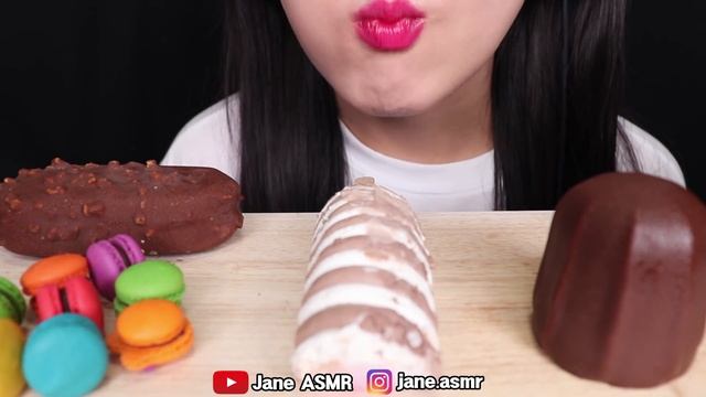 ASMR CHOCOLATE HONEY JELLY, RAINBOW MACARON, CHOCOLATE ICE CREAM 초코 꿀 젤리, 초콜릿 아이스크림 먹방 EATING SOUND