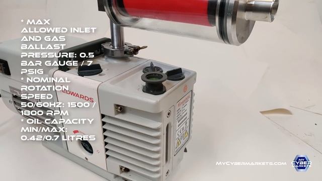 Edwards RV3 R14000004 Two Stage Rotary Vacuum Pump 115V - 230V Single Face