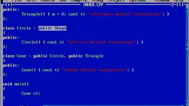 Turbo C++ Inheritance, Multiple Inheritance, Virtual Functions, Abstract Class смотреть онлайн