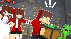 Джей Джей и сестра Джей Джей, секретное золото Майки - Майнкрафт анимация