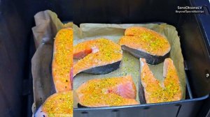 СТЕЙК ИЗ ЛОСОСЯ /ГОТОВИМ В АЭРОГРИЛЕ #стейк #лосось #аэрогриль #xiaomi #latvija