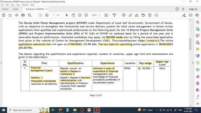 Kerala Solid Waste Management project (KSWMP) New Recruitment2023 (SWM) Engineer Post смотреть онлайн