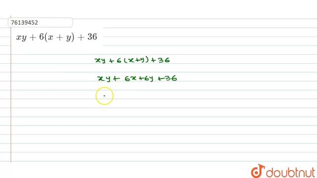 `xy+6(x+y)+36`