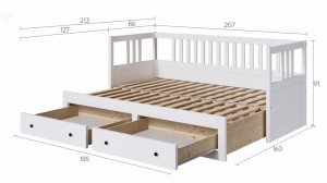 Обзор раздвижной кровати кымор (hemnes) икеа из массива сосны brimnes