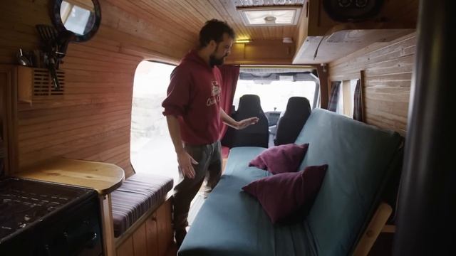 Rustic WOOD HEATED Van Conversion with FIVE SECOND bed system смотреть онлайн