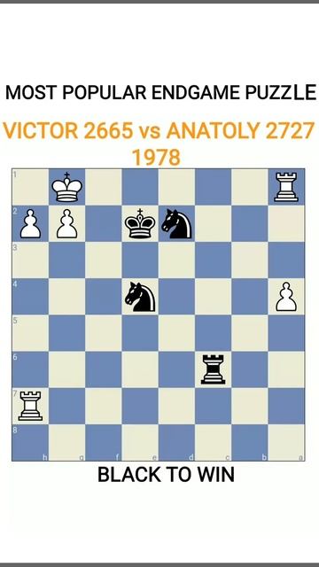 Puzzle - KORTSCHNOJ VICTOR 2665 vs KARPOV ANATOLY 2727, 1978 most popular chess endgame puzzle #sho смотреть онлайн