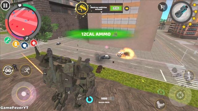 Rope Hero: Vice Town - (Transformer Tank Robot Fight 5 Star Police)Tank vs Car - Android Gameplay H смотреть онлайн