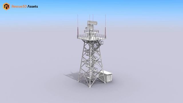 Big Radar Tower low-poly 3D model by Rescue3D Assets смотреть онлайн