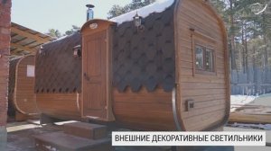 Баня бочка квадратная габаритами 5.15х 2.8 метров., две секции