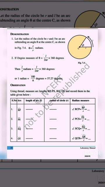 Activity to verify the relation between the degree measure and radian measure of an angle | class 1 смотреть онлайн