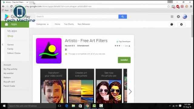 Artisto Video art Filter | Android App | Prisma Killer | Tech Machine смотреть онлайн