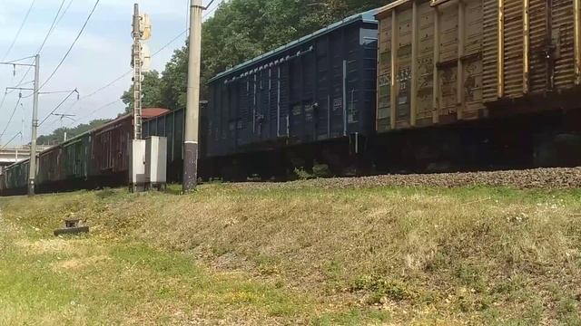 Грузовой ВЛ82м-081 следует на станцию Супруновка смотреть онлайн