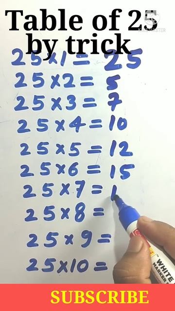 Table of 25 by trick, #short,#mathstable,#maths смотреть онлайн