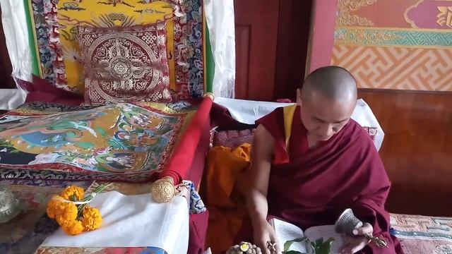 Blessing ceremony for the Green Tara / Dolma Thangka Scroll Painting by Guru Dhendup смотреть онлайн