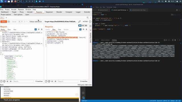 14. Lab 13 - Broken brute-force protection, multiple credentials per request смотреть онлайн