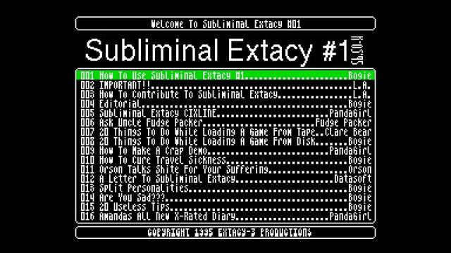 Subliminal Extacy 1- Extacy-3 [#zx spectrum] смотреть онлайн