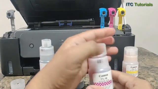 How to put Print Head / Ink Catridge | Refill ink in Canon Pixma G2730 смотреть онлайн