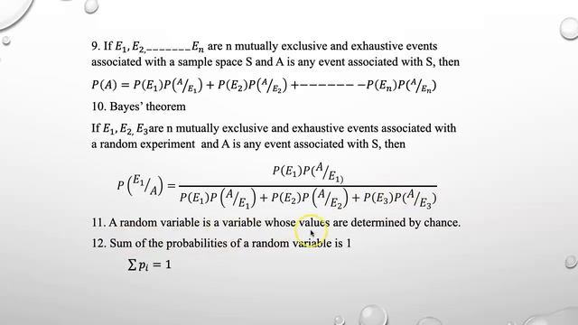 Probability Formulas For Class 12/ Mathematics/ CBSE/ISC