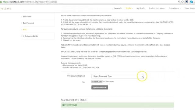 Karatbars Uploading KYC Documents смотреть онлайн
