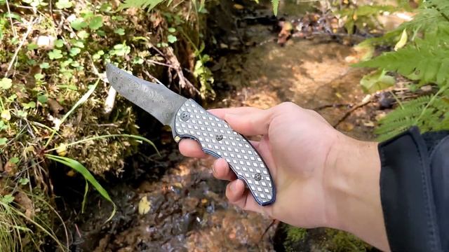 Нож Silver Fox Ti Flipper Кастом авторская работа с красивым дамаском USA смотреть онлайн