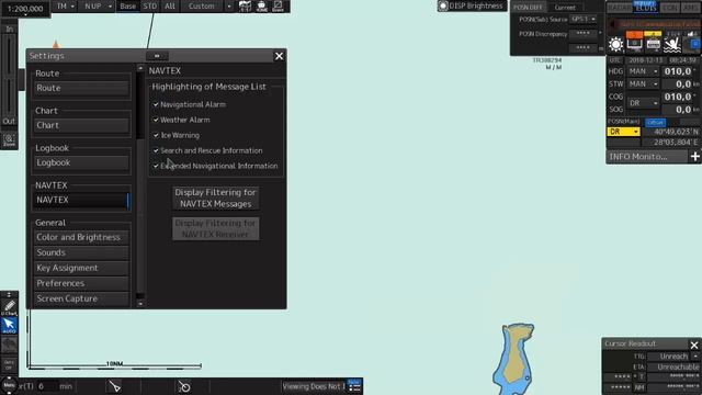 Capture 9   JRC ECDIS JAN 9201 7201 Video Training   Setting Menu   Logbook, Color And Brightness,