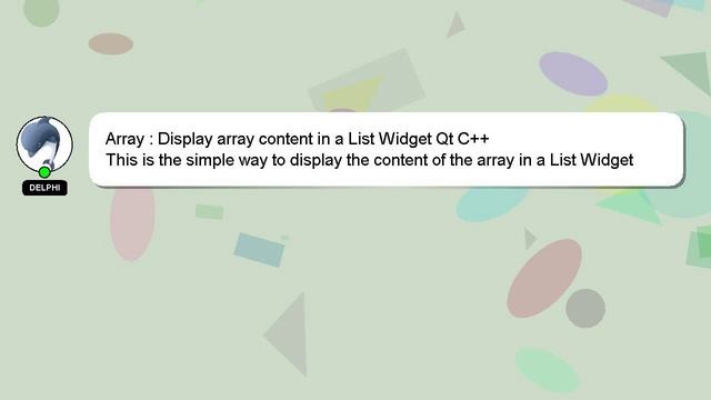 Array : Display array content in a List Widget Qt C++ смотреть онлайн