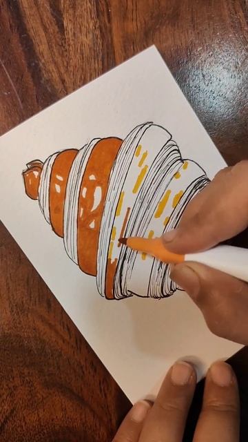 Croissant drawing with alcohol markers #art #shorts смотреть онлайн