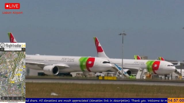 🔴 LIVE Lisbon Airport + Flightradar24 + ATC (Testing New Camera) смотреть онлайн