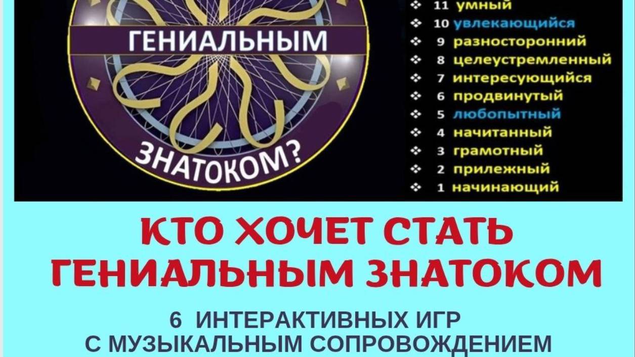 Интеллектуальная игра "Кто хочет стать гениальным знатоком?". 3 класс смотреть онлайн