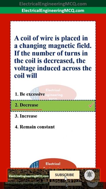 A coil of wire is placed in a changing magnetic field If the number of turns in the coil is decrea смотреть онлайн