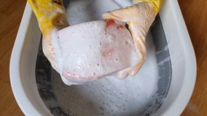 ASMR Sponge Squeezing - Bathroom Cleaners, Cif Cream Cleaners + Recycled Paste Slab