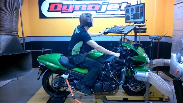 ZZR1400 (ZX-14) in dyno, 206 bhp! смотреть онлайн