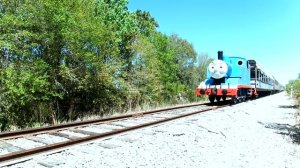 Thomas The Tank Engine Train Smiles As He Runs Over My Camera