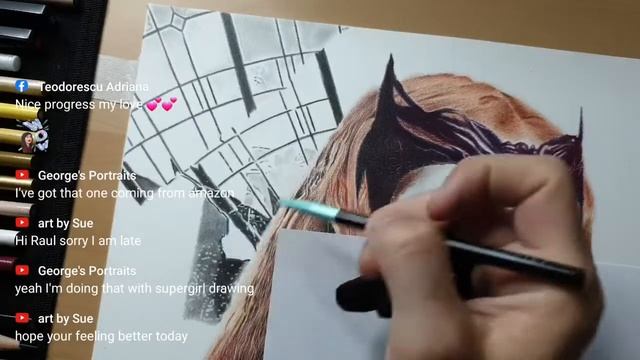 How to draw detailed background 🤔Wanda Graphite & coloured pencils portrait смотреть онлайн