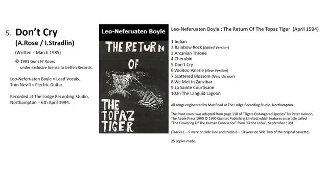 Leo-Neferuaten Boyle - The Return Of The Topaz Tiger (1994) смотреть онлайн
