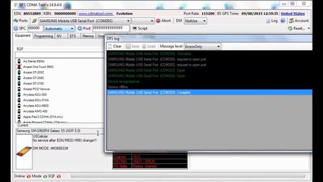 How to unlock spc Samsung SM-G900R4 Galaxy S5 CDMATool смотреть онлайн