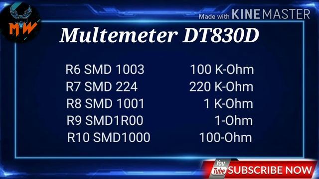 Multimeter SMD Resister codes and values ( SEW DT830D) смотреть онлайн