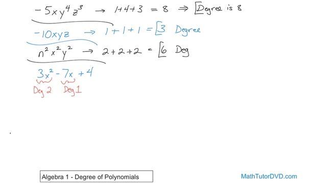 05 - Degree of Polynomials (Find the Degree of Monomial, Binomials, Trinomials) смотреть онлайн