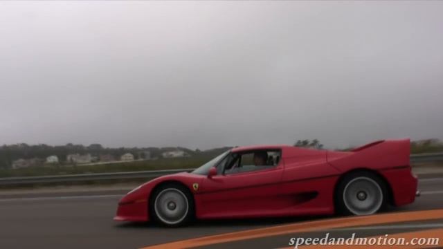 Ferrari F50 and Lamborghini LP640 high speed on freeway! смотреть онлайн