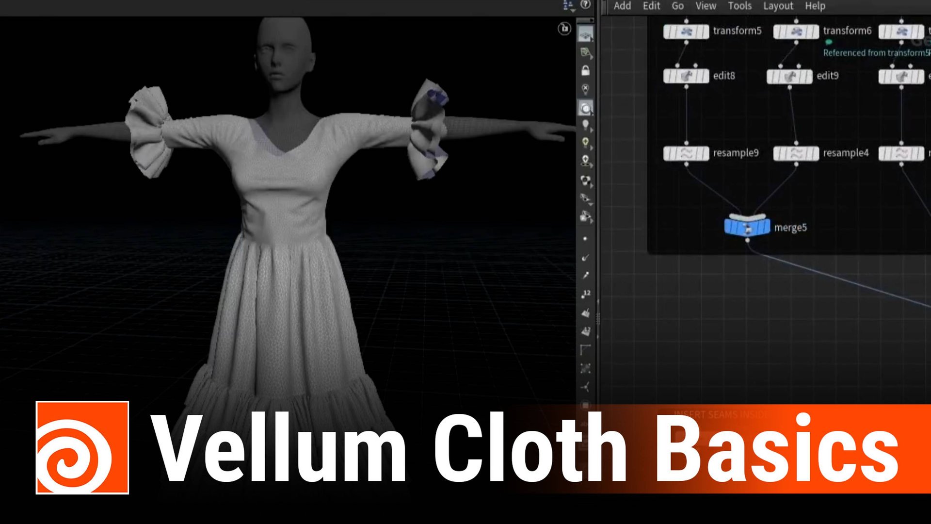 Vellum Cloth Basics - Houdini смотреть онлайн