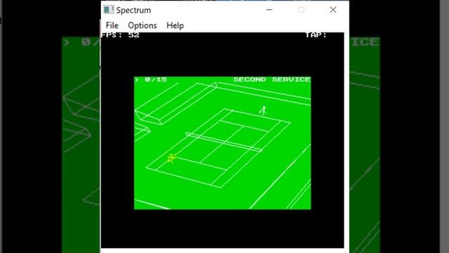 International 3D Tennis - ZX Spectrum Sinclair - Spectrum 1.0B emulator смотреть онлайн
