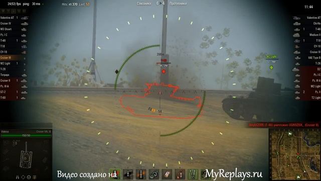 WOT: Прохоровка - A13 Mk. I Cr. Tank Mk. III - 1 фраг смотреть онлайн