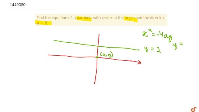 Find the equation of  a parabola with vertex at the origin and the directrix, ltmath gt смотреть онлайн
