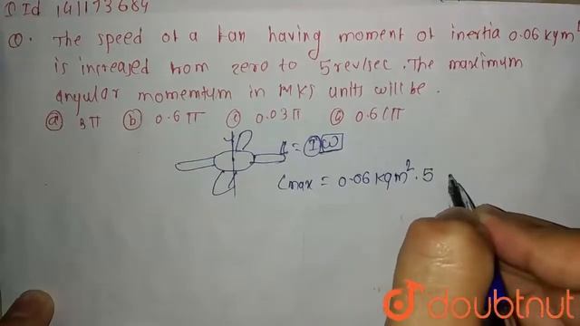 The speed of a fan having moment of inertia 0.06kg.m^(2) is increased rom zero to 5 rev/s. Its m... смотреть онлайн